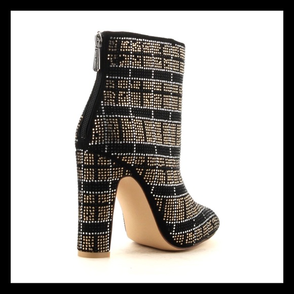 ❤️SIZE 7 Crystal Embellished Block Heel Booties - Picture 8 of 8